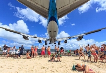 Visitaste la playa Maho Beach en la isla caribeña de Saint Marteen?