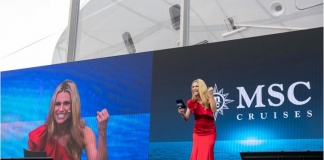 Michelle Hunziker inviatada de honor en el bautismo de Msc Grandiosa