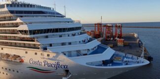 Costa Pacifica y Costa Fascinosa se saludan en el Puerto de Buenos Aires
