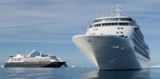 Dos barcos de Silversea compartieron un momento único en la Antártida