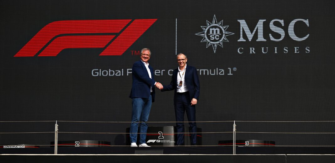 Pierfrancesco Vago MSC Cruises’ Executive Chairman and Stefano Domenicali President & CEO of Formula 1 (credit Getty Images)