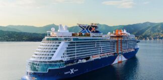 Ceremonia de colocación de quilla del Celebrity Xcel en St. Nazaire, Francia